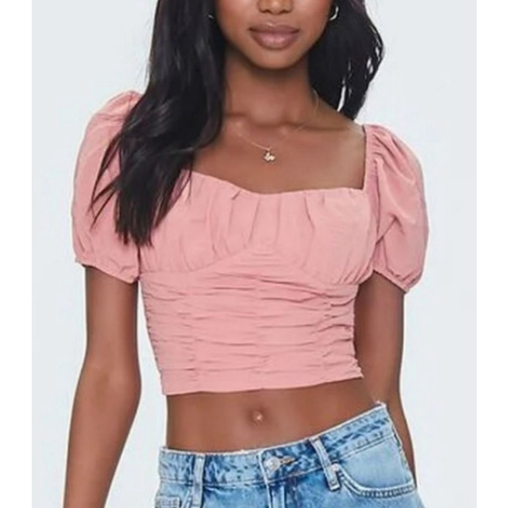 Women's Forever 21 Pink Crop Top Size L